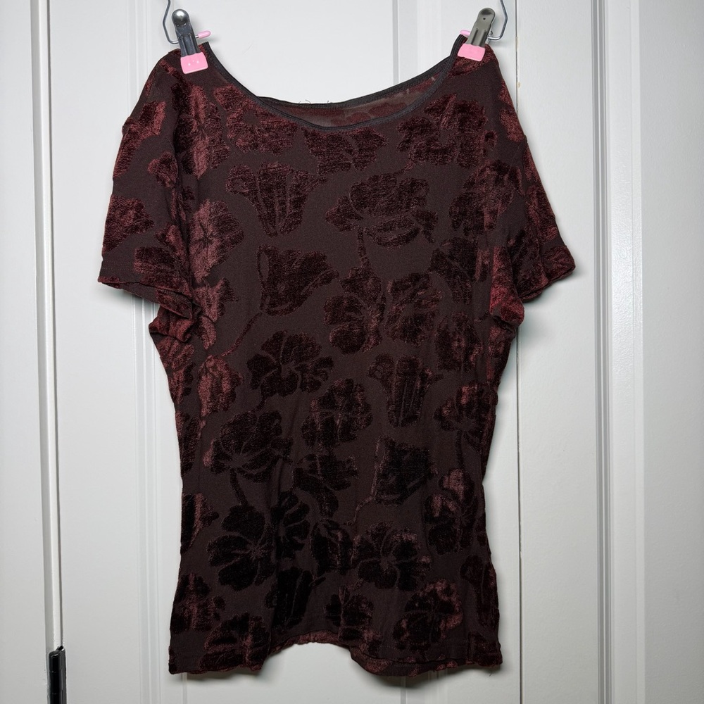 Elegant Burgundy Floral Women's Top
